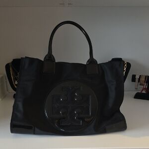 Tory Burch Black Tote with Iconic Logo